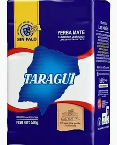 Paquete de Yerba Mate Taragüi sin palo (envase azul) de 500 gramos